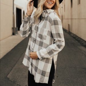 Roolee Black and White Plaid Shirt S